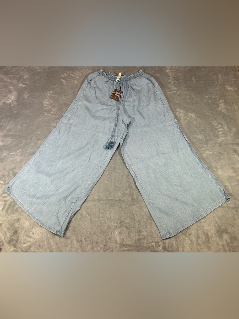 MATILDA JANE NWT  Blue Denim Pants wide Leg Size Med. Casual Vacation Teacher